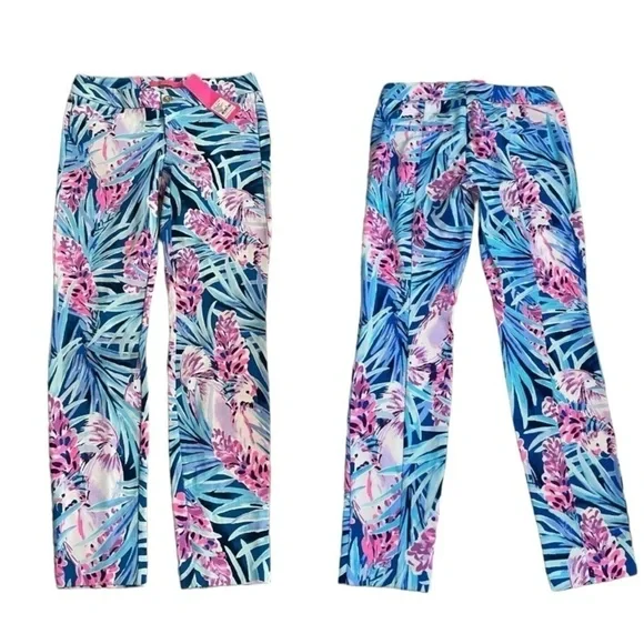 Lilly Pulitzer Mr. Peacock B Tweethearts Kelly Knit Skinny Ankle Pants - Picture 5 of 12